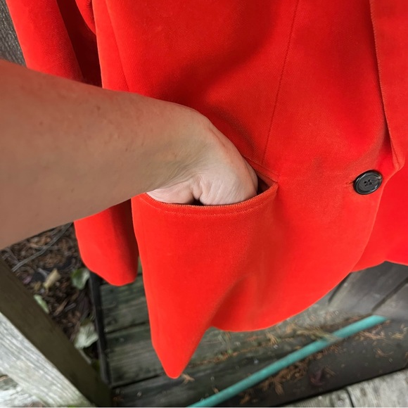 J. Crew Parke Velour One Button Orange Blazer G9101 Sz 00 - Picture 5 of 16